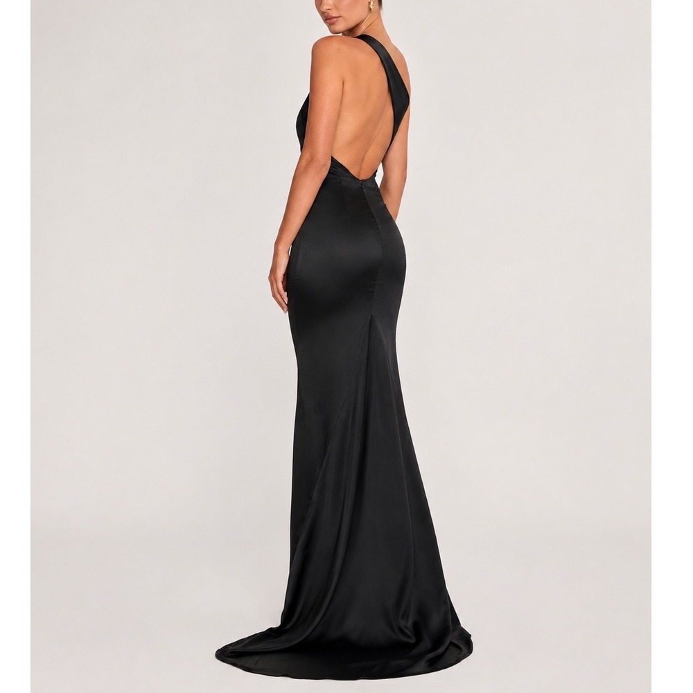 MESHKI Harper Black One Shoulder Gown Women's XS Formal Gala Formal New
